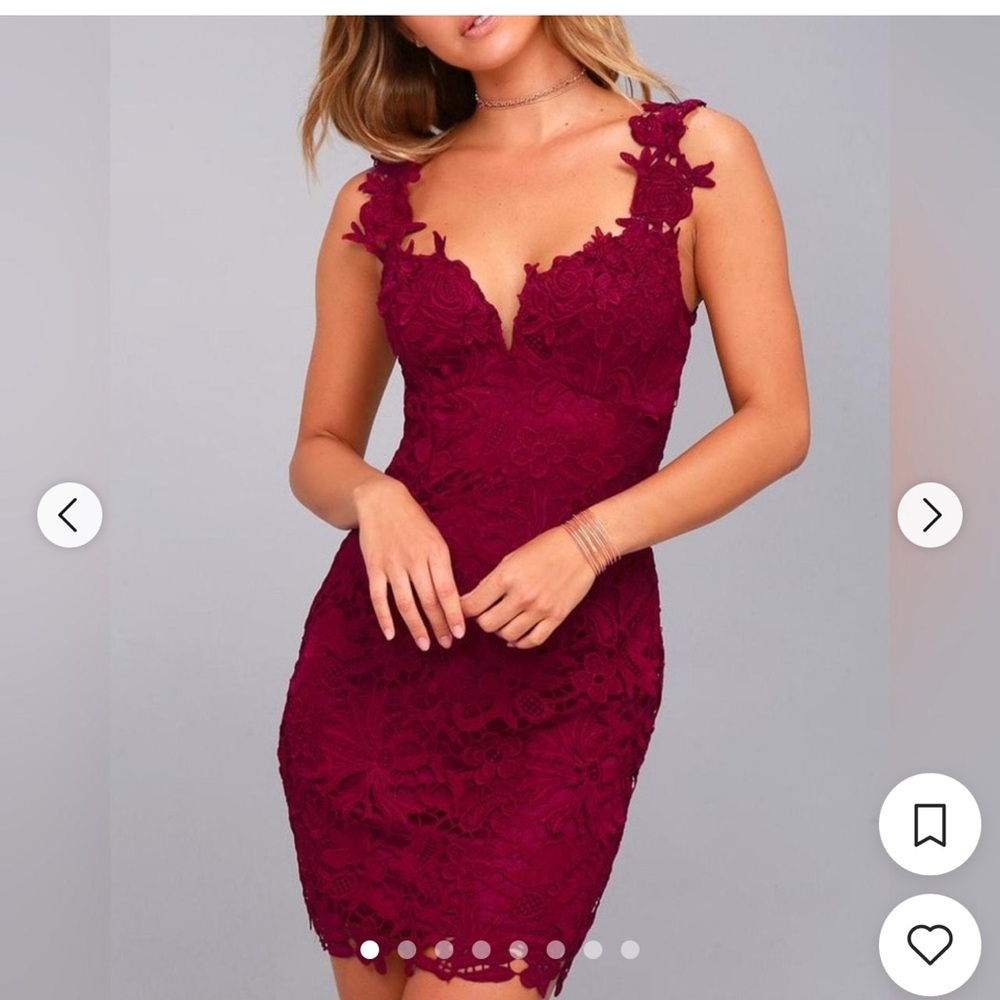 Lulu's Burgundy Lace Dress